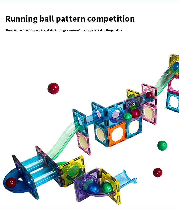 Magnetic marble run, Magnetic marble track, Magnetized marble maze,