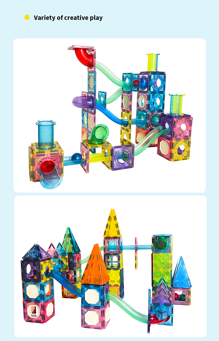 Magnetic marble run, Magnetic marble track, Magnetized marble maze,