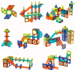 Geometric shapes, Magnetic playset, Educational building blocks,