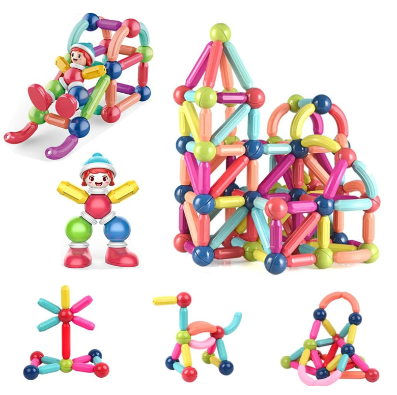 Geometric shapes, Magnetic playset, Educational building blocks,