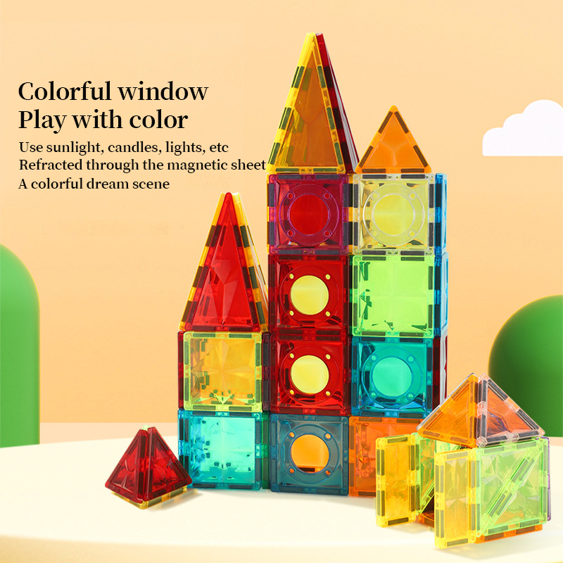 magnetic tiles colorful windows star diamond series