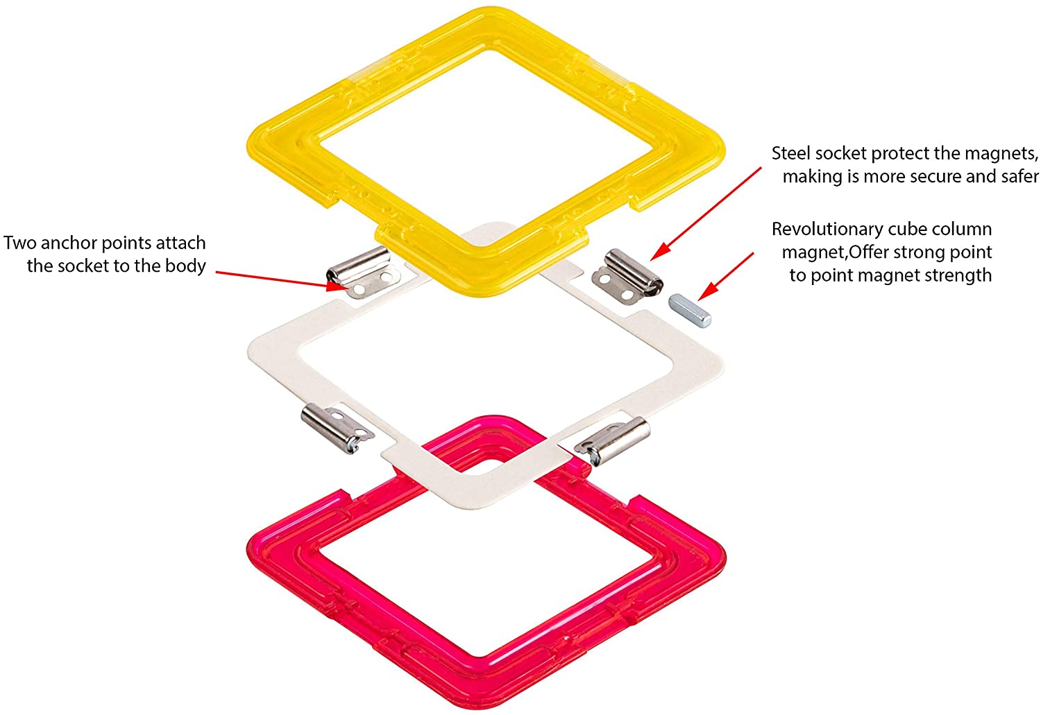 Marble run with magnetic connectors, Magnetic building elements for marbles, Magnetic roller coaster for marbles, Marble run with magnetic twists,